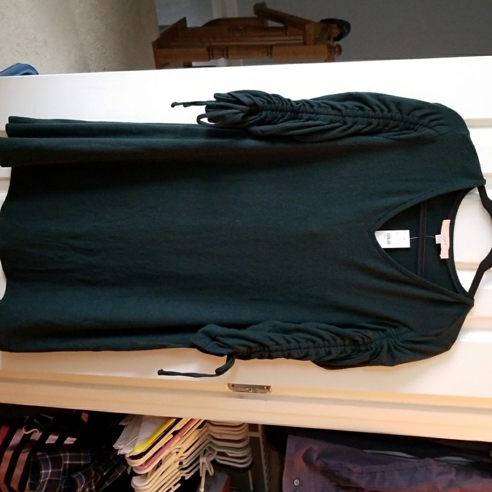 LOFT cinched sleeve swing dress